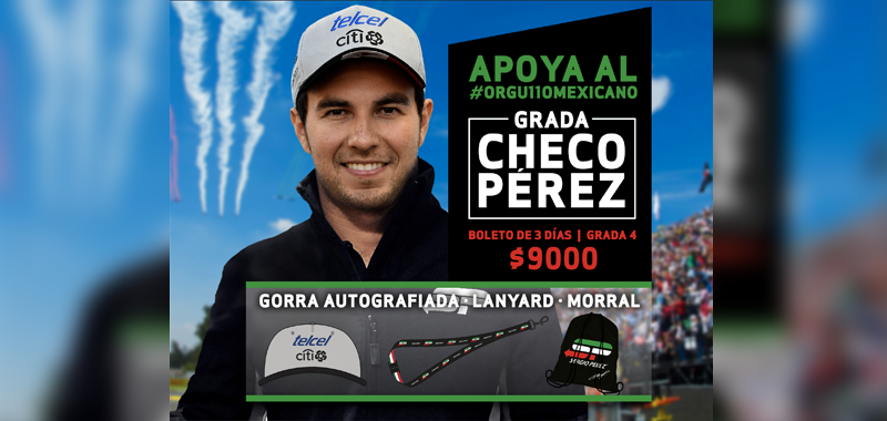 Anuncian que nuevamente habrá “Grada Checo Pérez” para el FORMULA 1 GRAN PREMIO DE MÉXICO 2017™