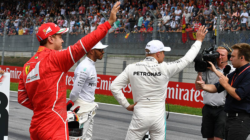 Bottas supera por muy poco a Vettel y se queda la pole en Austria