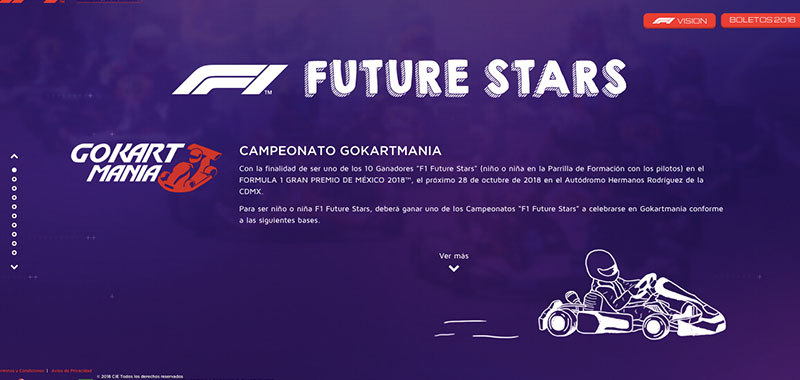 Niñas y niños de 11 años de edad ahora también podrán participar en el programa F1 Future Stars en México