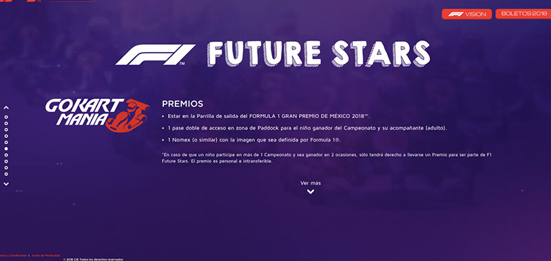 Niñas y niños de 11 años de edad ahora también podrán participar en el programa F1 Future Stars en México