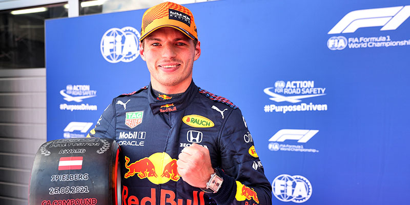 Verstappen gana la pole position en el GP de Estiria.